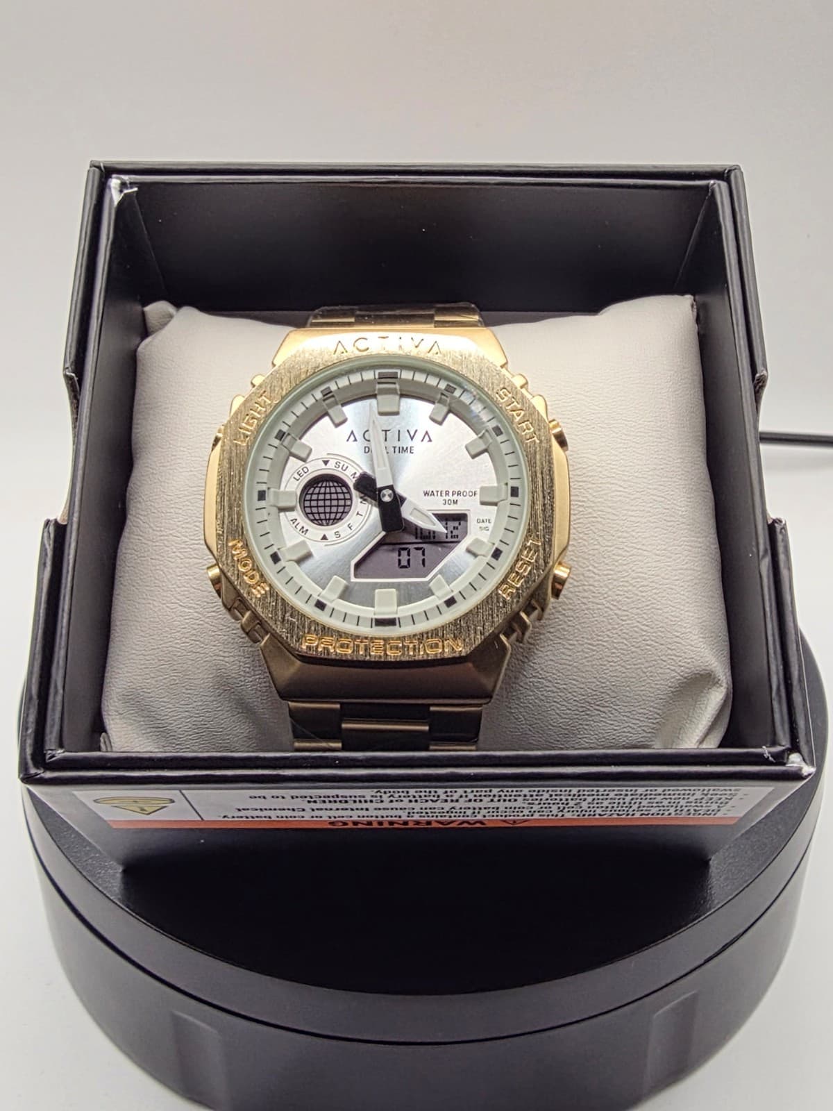 Activa by Invicta ACWM423-008 Analog Digital Unisex Watch 45.5mm Gold Tone NIB - Thumbnail 2