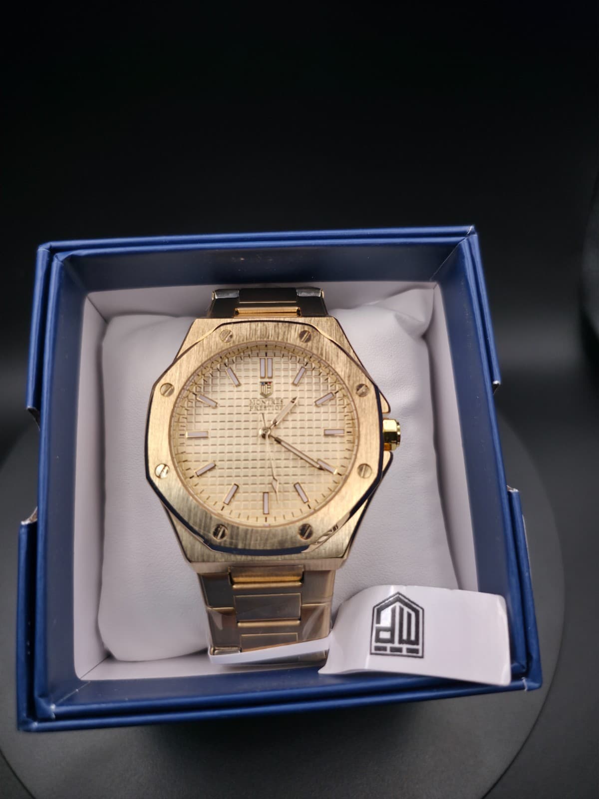 Montres Prestige MPW-0247 Men's 44mm Gold Tone Watch Quartz New w/ Box - Thumbnail 2