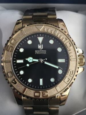 Montres Prestige MPW-0623 Gold Black Copper Dial Watch New