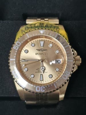 Invicta Pro Diver 30096 Men’s Automatic Gold Champagne Watch 200m New 42MM