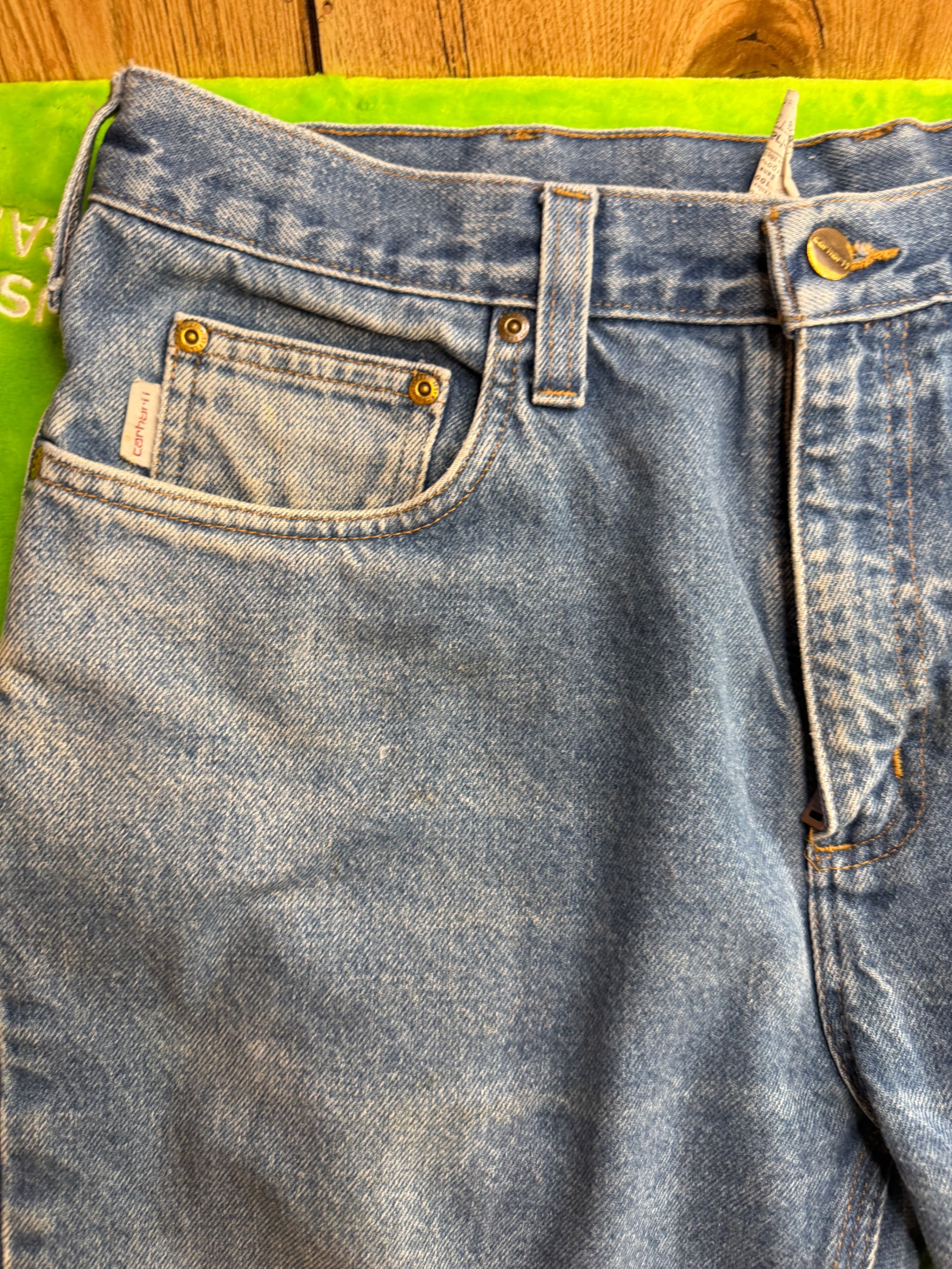 Carhartt B460 DVB Relaxed Fit Straight Leg Jeans Sz 36x32 Light Wash - Thumbnail 5