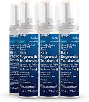 2 pack Amazon Basic Care Minoxidil Topical Aerosol 5 Foam Hair Regrowth Treatment for Men 6month Supply Unscented 211 Oz Pack of 6 - Thumbnail 7