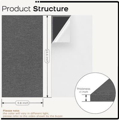 4 PCS Acoustic Panels,23.6''x11.8'' Fabric Soundproof Wall Panels,Self-adhesi... - Thumbnail 8