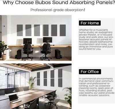 4 PCS Acoustic Panels,23.6''x11.8'' Fabric Soundproof Wall Panels,Self-adhesi... - Thumbnail 2