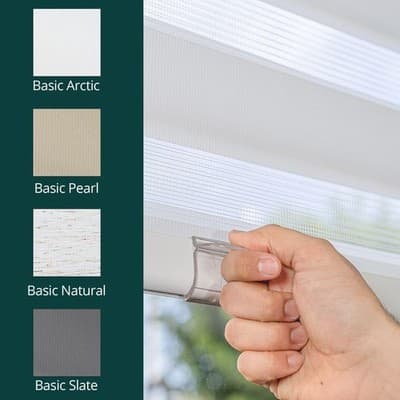CHICOLOGY Zebra Blinds Cordless Window Shade Basic Arctic 72" W x 72" H - Thumbnail 9
