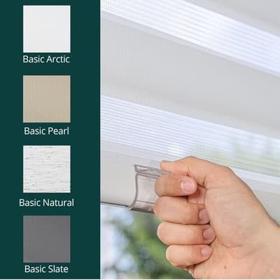 CHICOLOGY Zebra Blinds Cordless Window Shade Basic Arctic 72" W x 72" H - Thumbnail 7