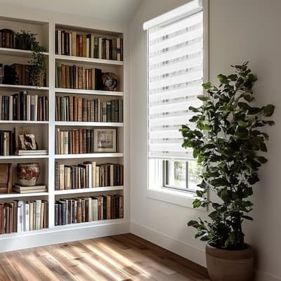 CHICOLOGY Zebra Blinds Cordless Window Shade Basic Arctic 72" W x 72" H - Thumbnail 3