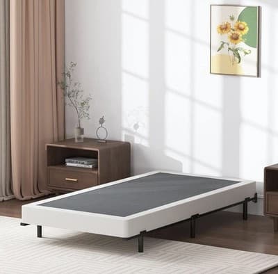 Sturdy Twin Box Spring Metal Frame Low Profile Quiet Mattress Foundation - Thumbnail 3