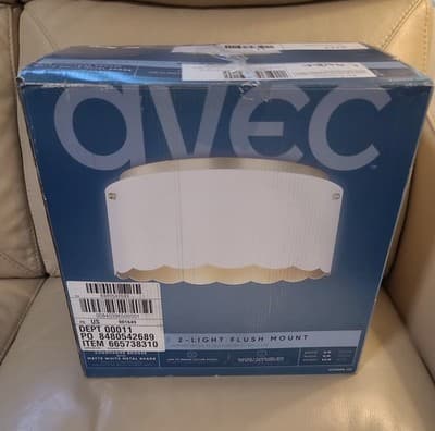 Avec Bettye 12.5" Luxe 2-Light Champagne Bronze Flush Mount Light w/White Shade - Thumbnail 2