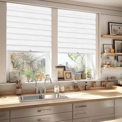CHICOLOGY Zebra Blinds Cordless Window Shade Basic Arctic 72" W x 72" H - Thumbnail 4