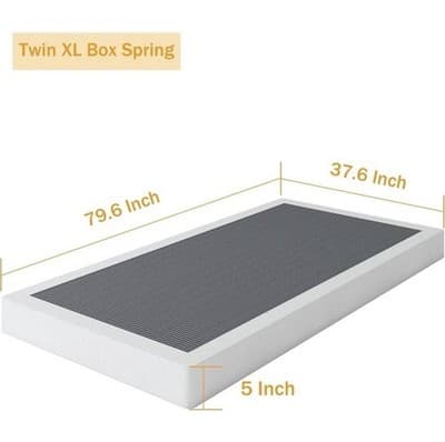 Sturdy Twin Box Spring Metal Frame Low Profile Quiet Mattress Foundation - Thumbnail 5