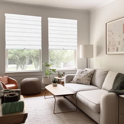 CHICOLOGY Zebra Blinds Cordless Window Shade Basic Arctic 72" W x 72" H - Thumbnail 8