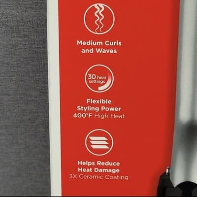 Revlon Perfect Heat 1" Ceramic Barrel Curling Iron 30 Heat Settings Auto Shutoff - Thumbnail 2