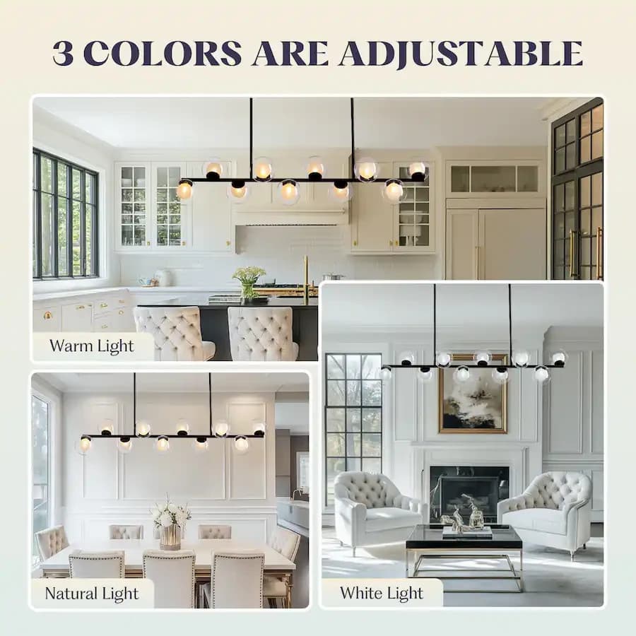 APLampar LH-441BL-10A Mid Century Modern 10-Light Globe Bubble Chandelier - Thumbnail 10