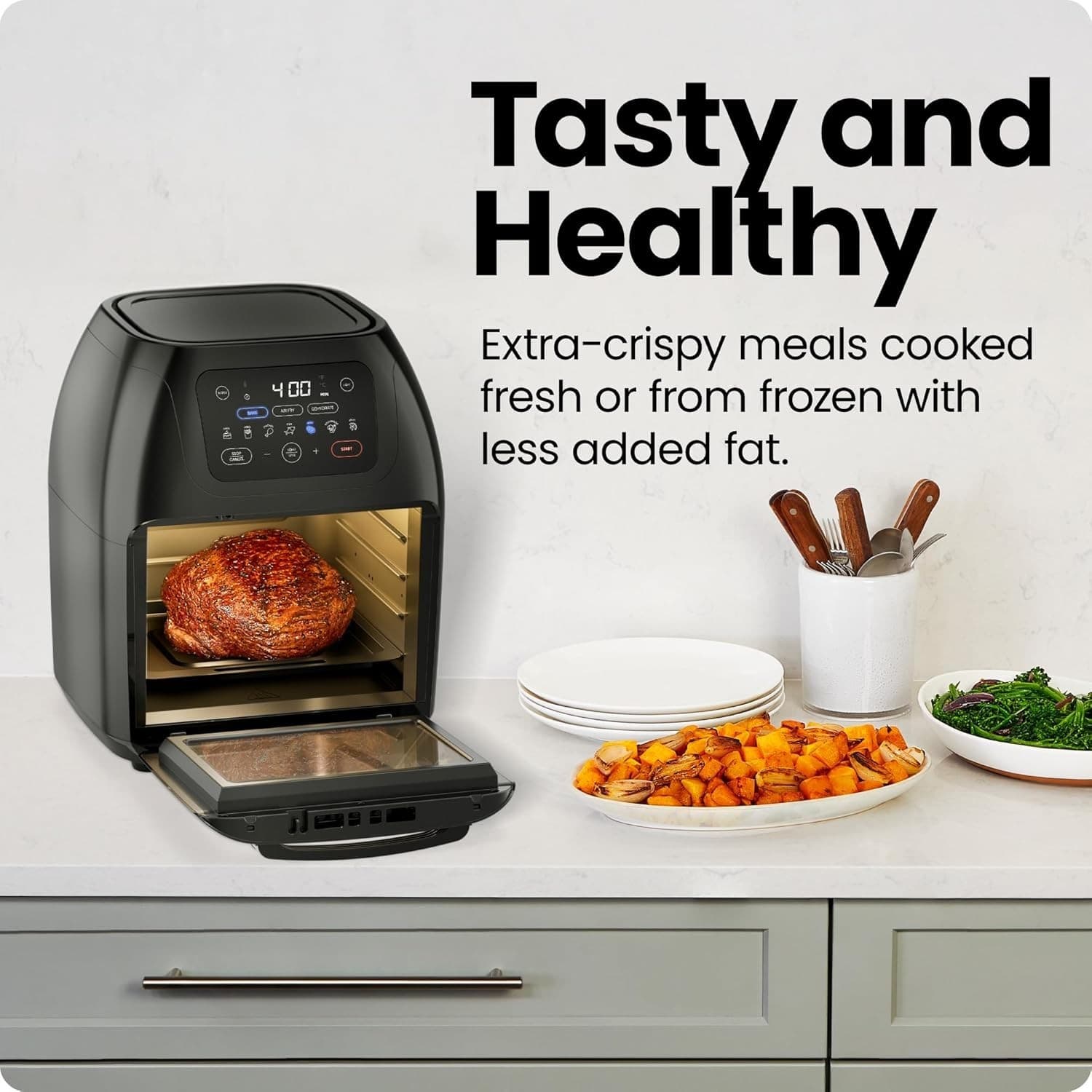 Chefman 10L Digital Air Fryer Oven Rotisserie Dehydrator Convection 17 Presets - Thumbnail 3