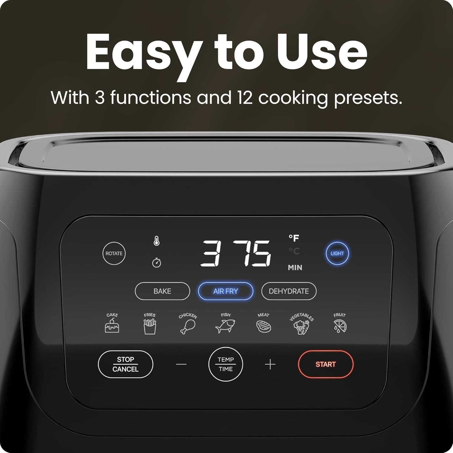 Chefman 10L Digital Air Fryer Oven Rotisserie Dehydrator Convection 17 Presets - Thumbnail 5