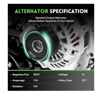 WAGSON Alternator WOALT011 for 2013-2017 Honda Accord 2.4L 110A 12V - Thumbnail 3
