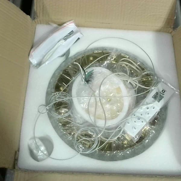 HAIXIANG Gold Crystal Round LED Chandelier Dimmable Pendant Light w/ Remote - Thumbnail 9