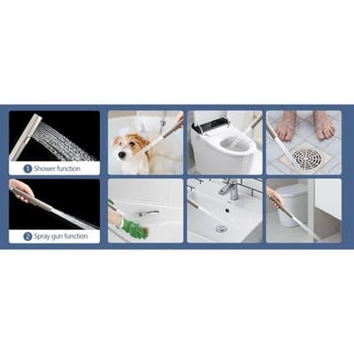 Bow Handheld Shower Head with Slide Bar Combo Brushed Nickel 27.5" - Thumbnail 10