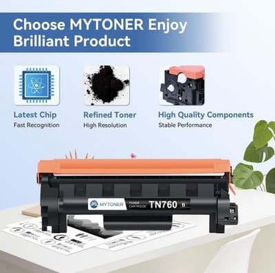 Toner Cartridge Compatible Replacement for Brother TN760 TN730 TN730/TN760 Bl... - Thumbnail 5