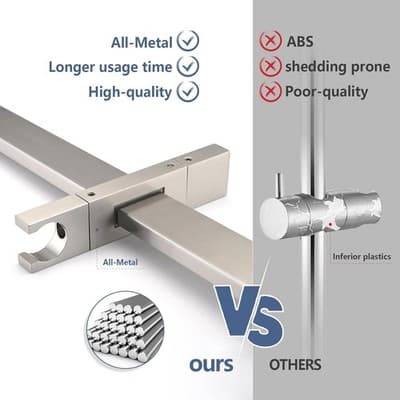 Bow Handheld Shower Head with Slide Bar Combo Brushed Nickel 27.5" - Thumbnail 5