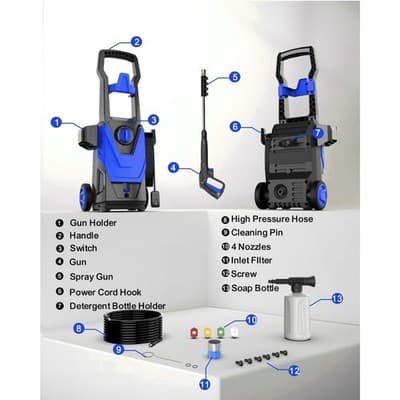 High Pressure Washer 4300PSI 2.8GPM with 4 Quick Connect Nozzles - Thumbnail 4