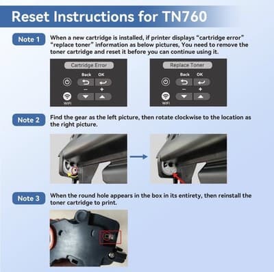 Toner Cartridge Compatible Replacement for Brother TN760 TN730 TN730/TN760 Bl... - Thumbnail 3