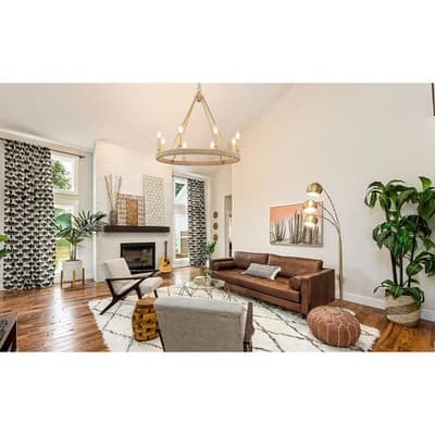 Gold Farmhouse Chandelier 8 Light Wagon Wheel Chandelier Modern Metal Round - Thumbnail 6