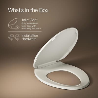 KOHLER K-4774-47 Brevia Elongated Toilet Seat Almond Quick-Release - Thumbnail 9