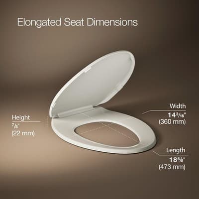 KOHLER K-4774-47 Brevia Elongated Toilet Seat Almond Quick-Release - Thumbnail 3