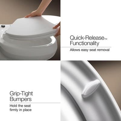 KOHLER K-4774-47 Brevia Elongated Toilet Seat Almond Quick-Release - Thumbnail 5
