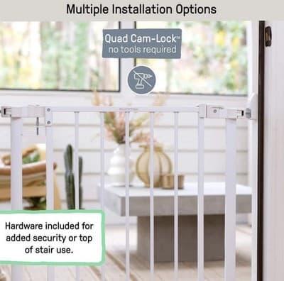 INGENUITY 28 in. Pet & Baby Gate w/ Quad Cam Lock, Pressure or Hardware Mounted - Thumbnail 5