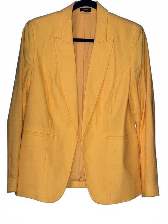Express Yellow Linen Blend Blazer - Size L