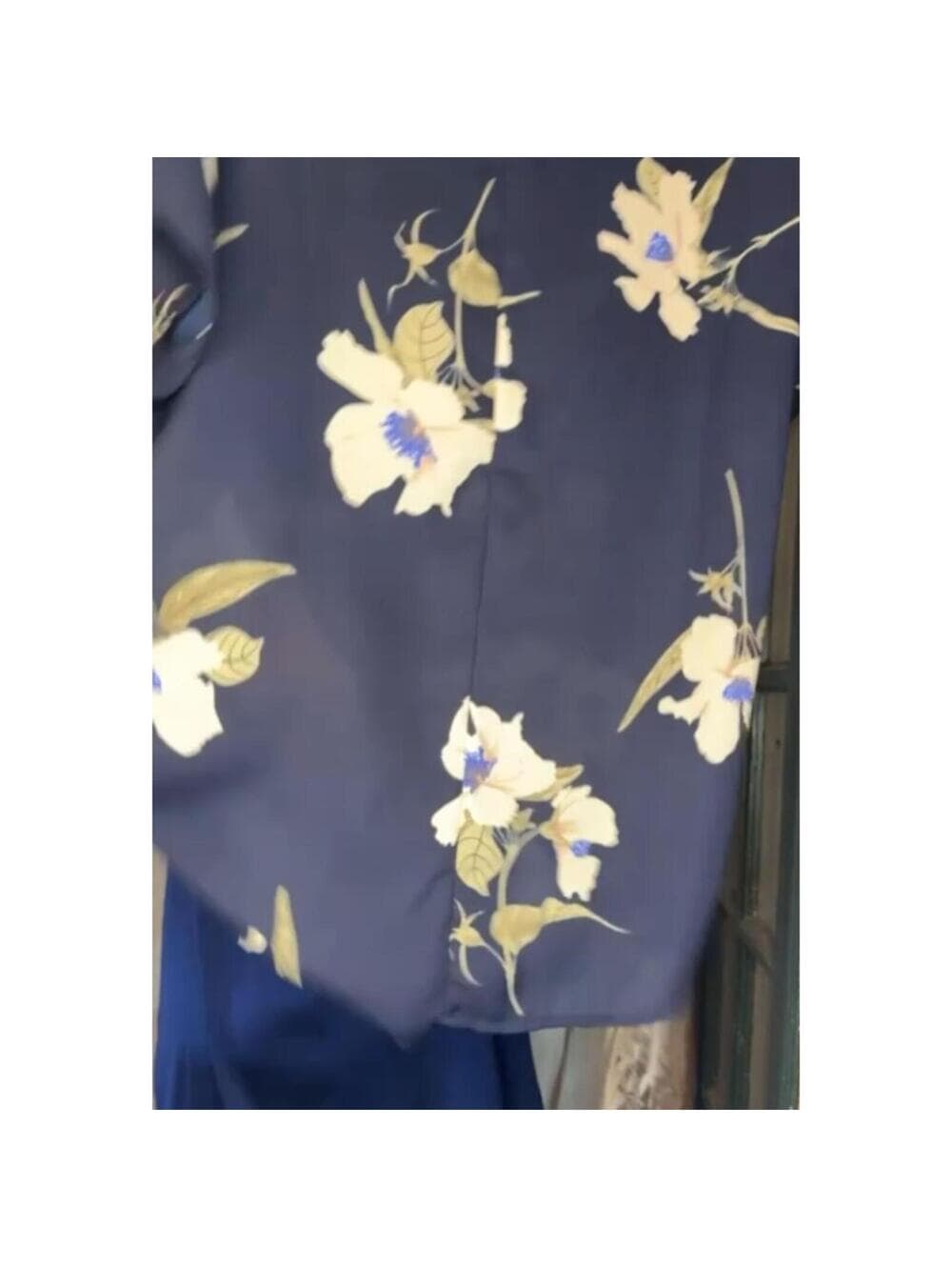 West Kei Floral Twist Allura Knot Top Short Sleeve Blouse - Thumbnail 3