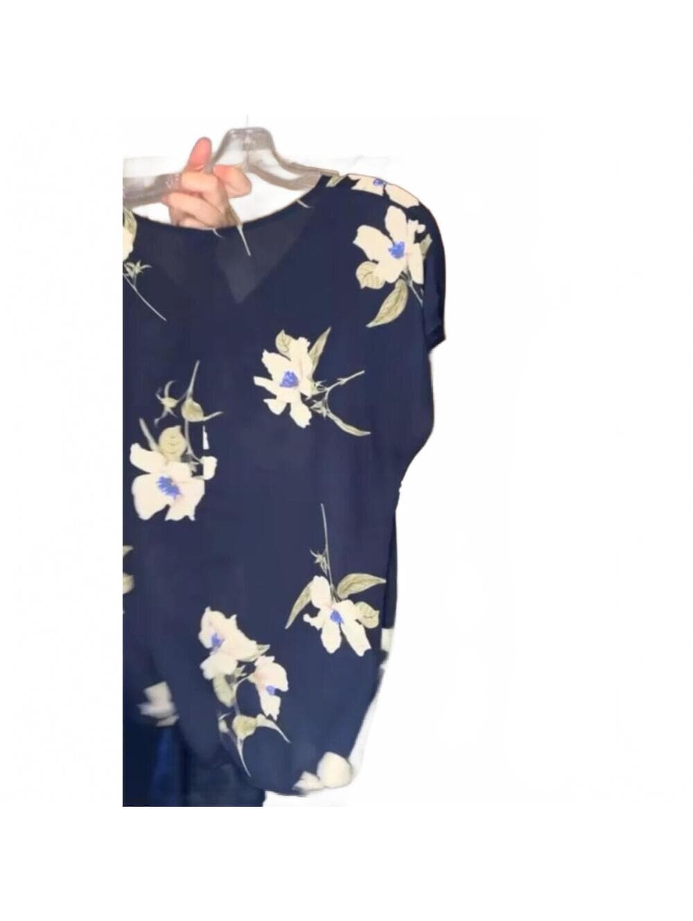 West Kei Floral Twist Allura Knot Top Short Sleeve Blouse - Thumbnail 5