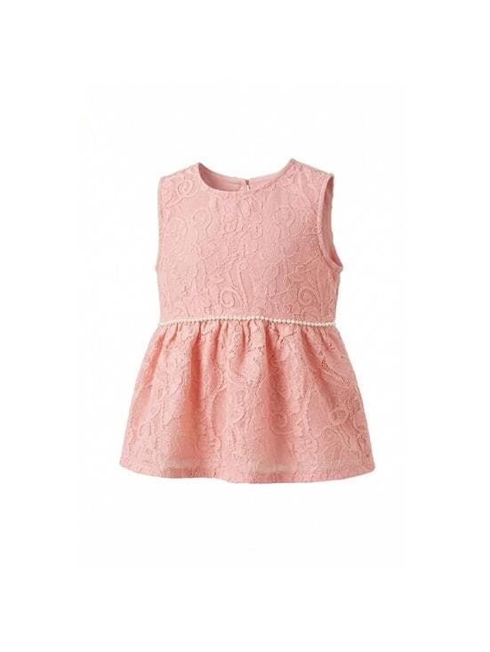 NWT Penelope Mack Girls Pink Jacquard Peplum Blouse