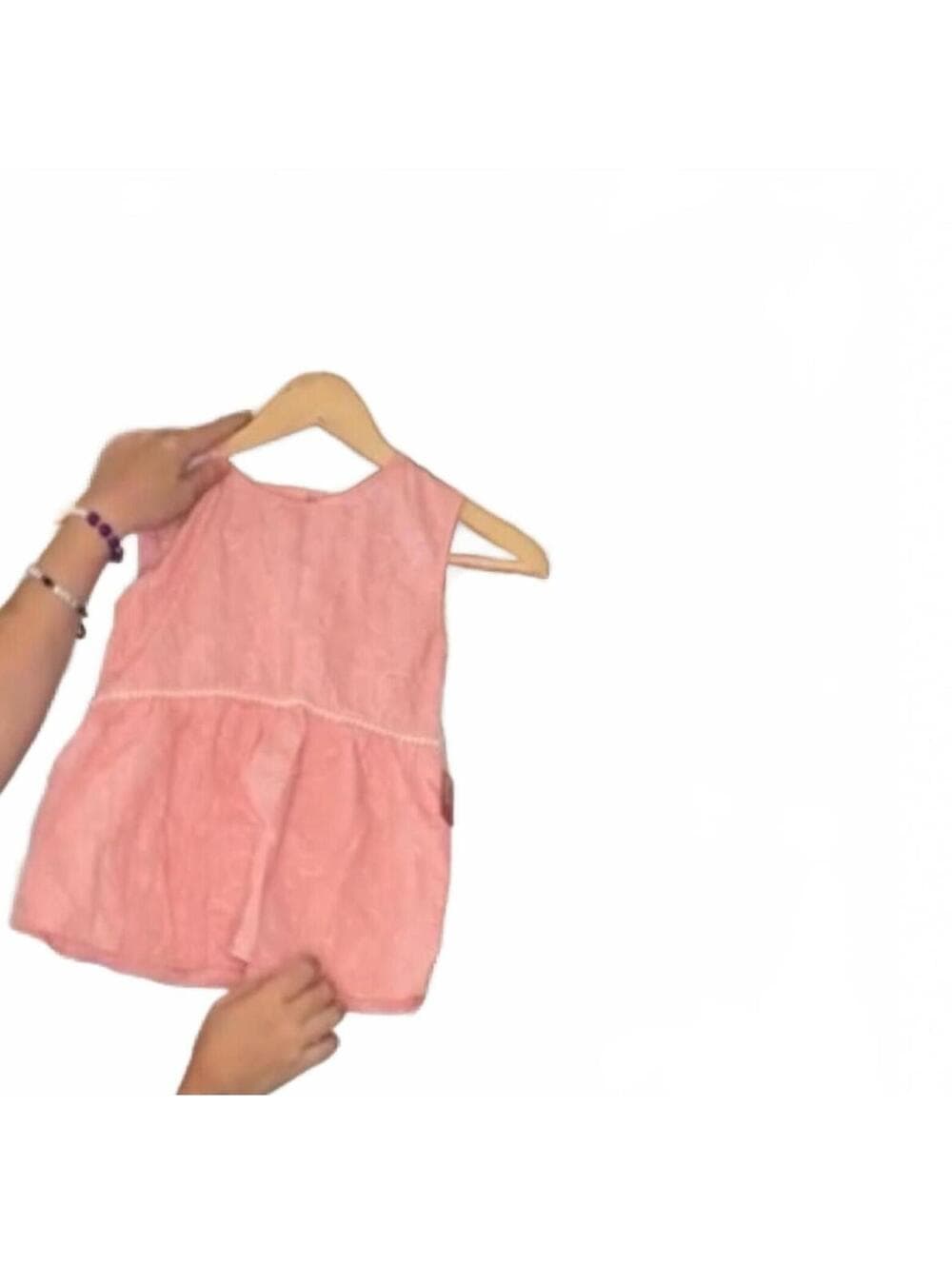 NWT Penelope Mack Girls Pink Jacquard Peplum Blouse - Thumbnail 5