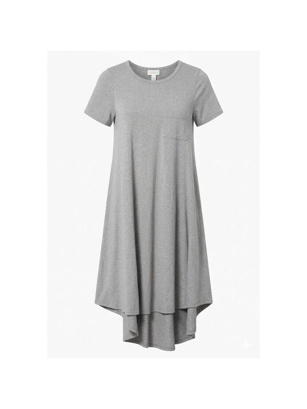 LULAROE Carly Midi Dress Heathered Pocket High Low Hem - Thumbnail 2