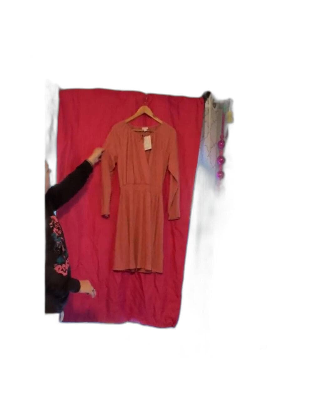 NWT LulaRoe Jody Peasant Dress M Old Rose Smocked Waist - Thumbnail 6