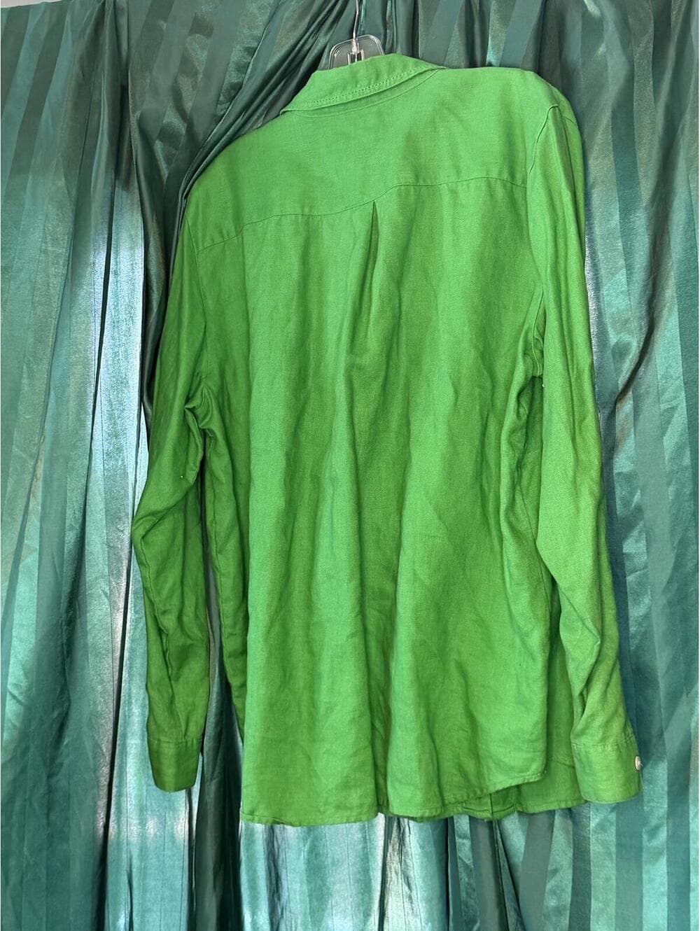 Wildwood Green Linen Button-Up Shirt - Lightweight Casual Menswear - Thumbnail 3