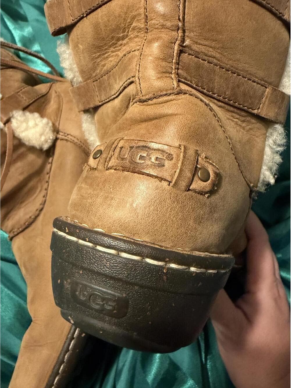 Vintage UGG Australia Tall Sheepskin Lace Up Boots - Size 11 - Thumbnail 4