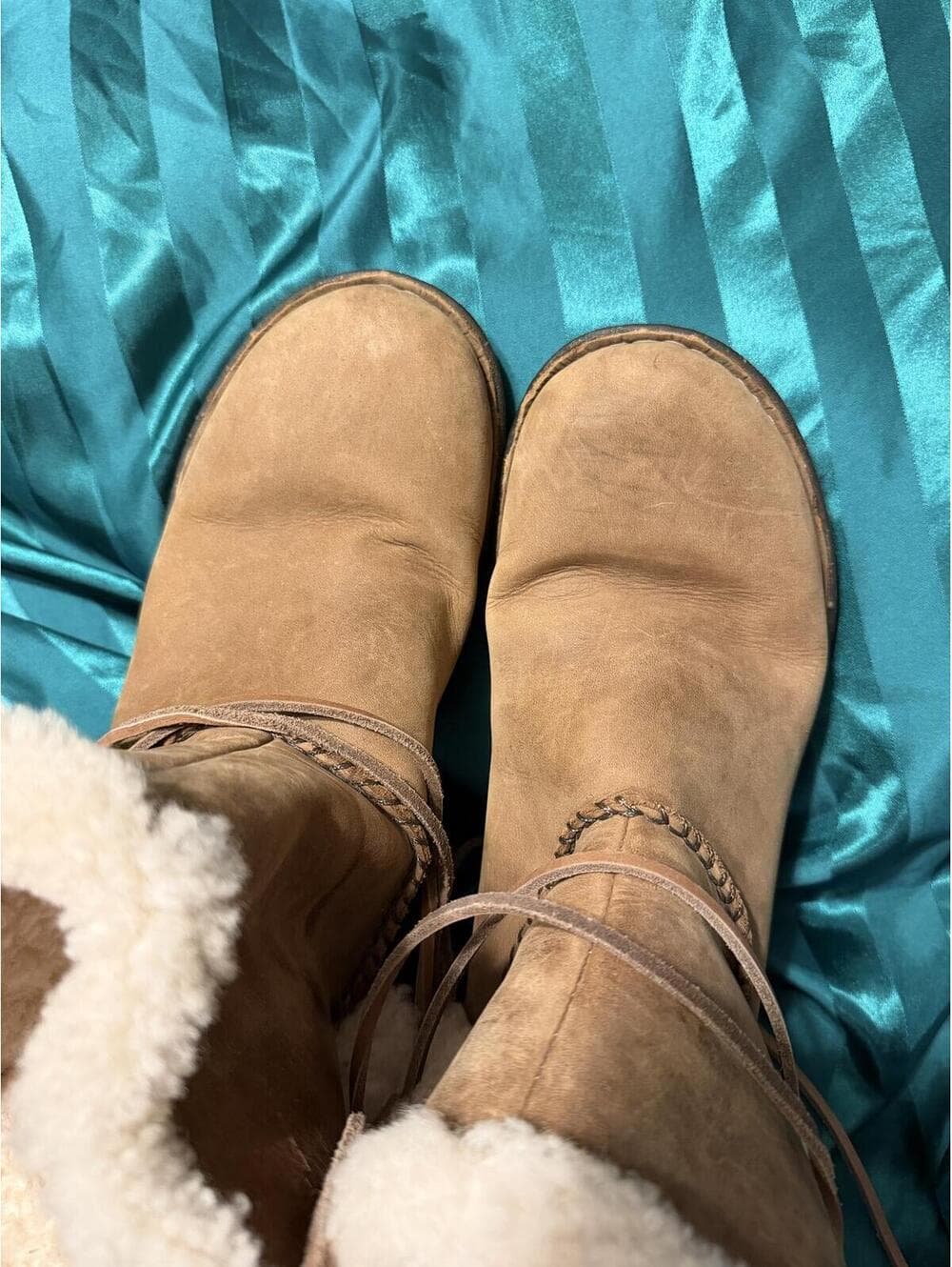 Vintage UGG Australia Tall Sheepskin Lace Up Boots - Size 11 - Thumbnail 7