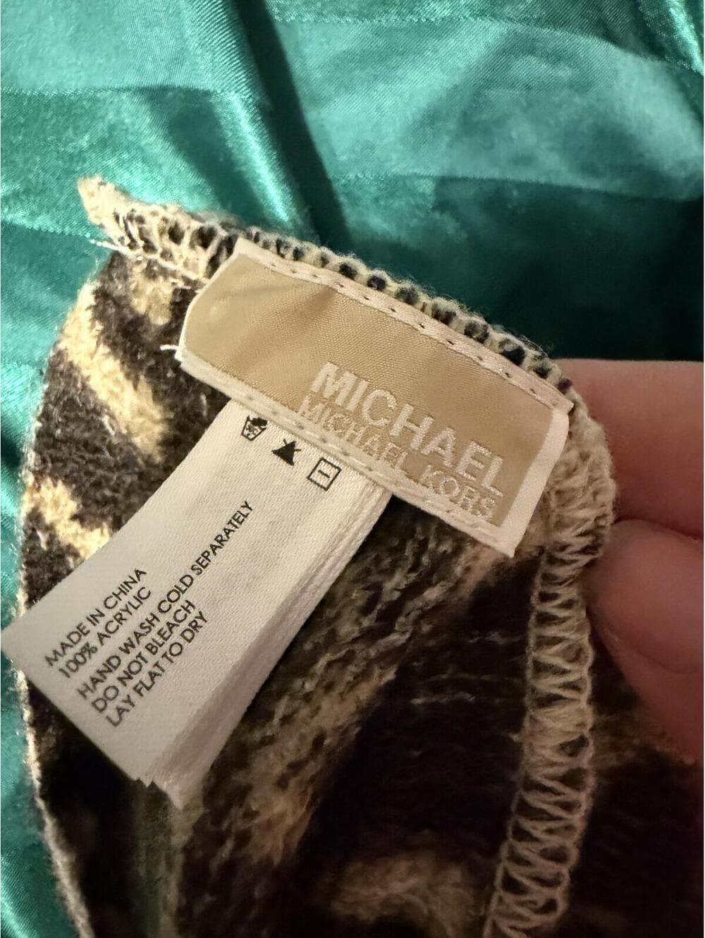Michael Kors Cozy Brown Cream Animal Print Scarf - Thumbnail 5