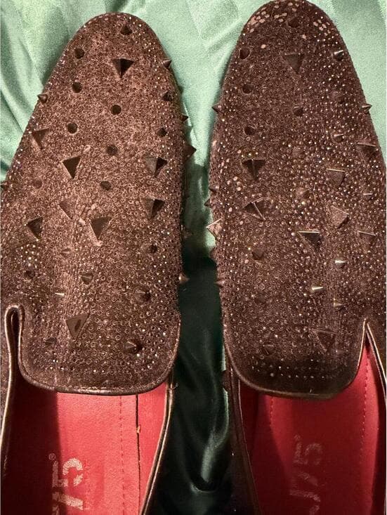 J75 by Jump Fabio Mens Black Studded Spiked Loafers 13