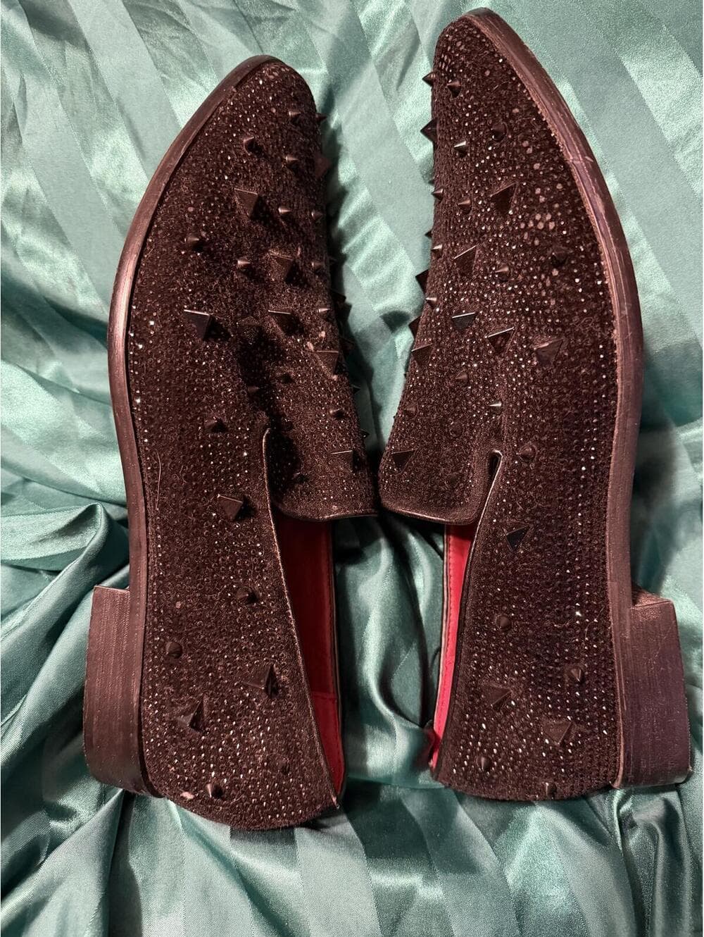 J75 by Jump Fabio Mens Black Studded Spiked Loafers 13 - Thumbnail 3