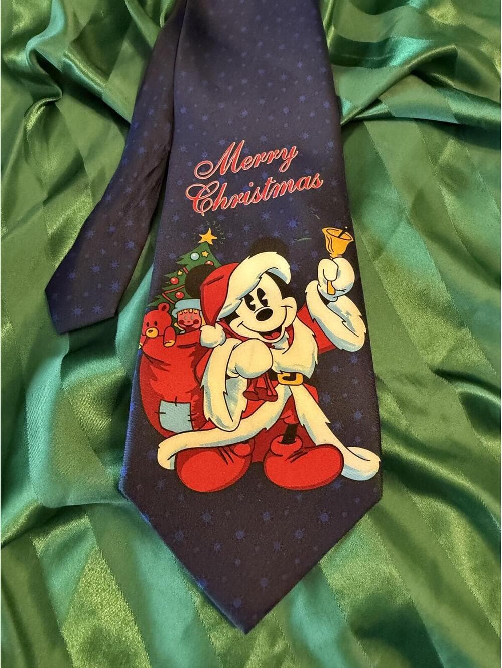 Disney Mickey Mouse Merry Christmas Tie - Navy Blue - Thumbnail 3
