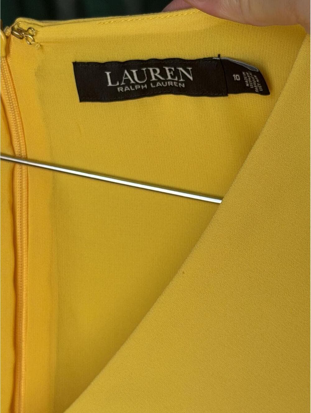 Lauren Ralph Lauren Yellow V-Neck Flutter Sleeve Dress - Thumbnail 10