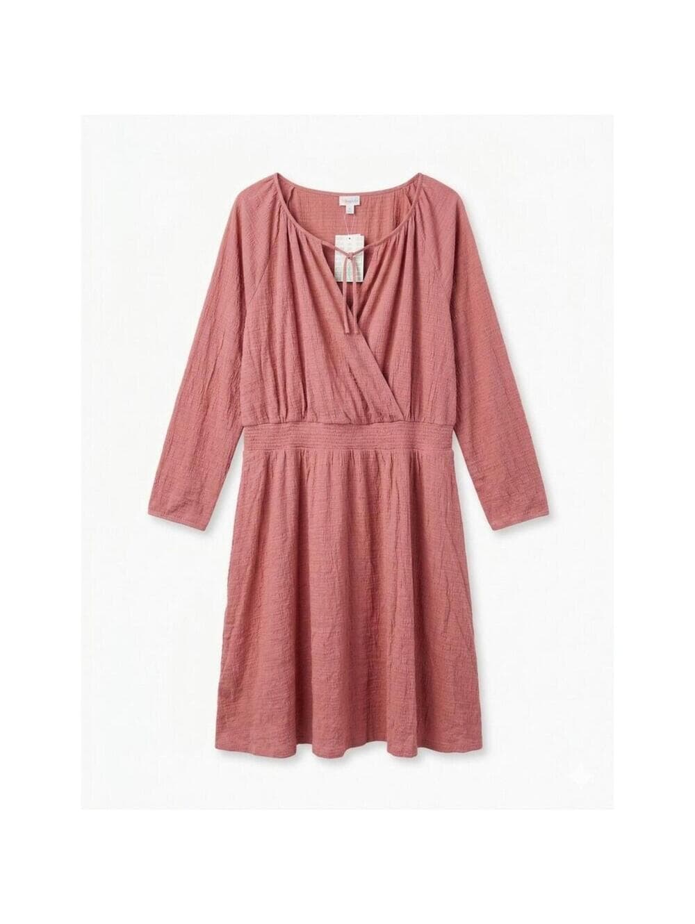 NWT LulaRoe Jody Peasant Dress M Old Rose Smocked Waist - Thumbnail 2