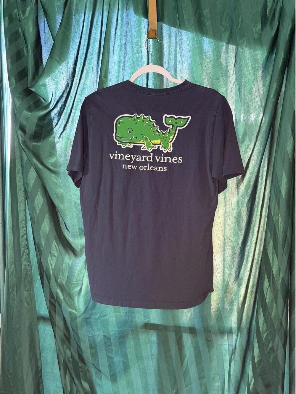 Vineyard Vines New Orleans Navy Whale Pocket T-Shirt - Thumbnail 3