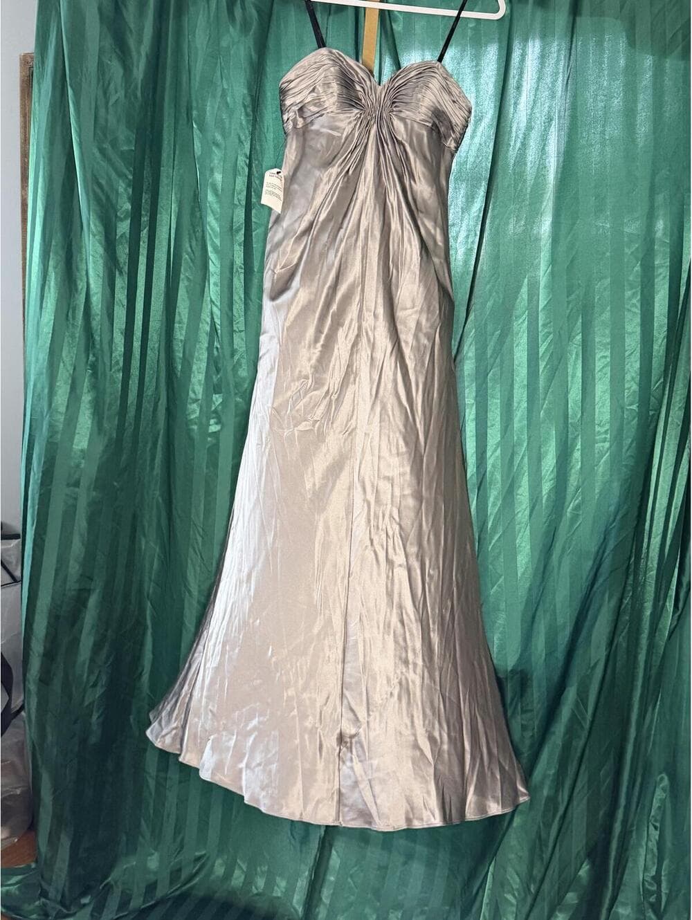 NWT Laundry by Shelli Segal 100% Silk - Steel Silver (Sz:2) - Thumbnail 4